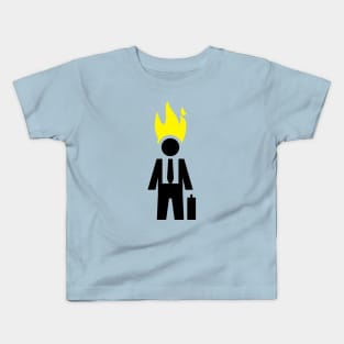 Burning Businessman Kids T-Shirt